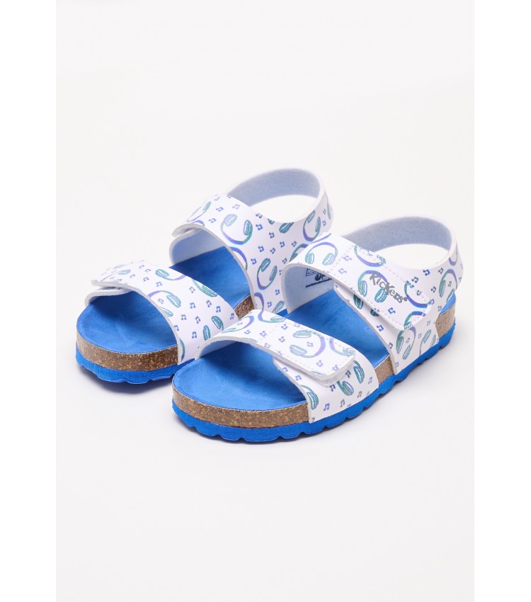 Kids Flip Flops & Sandals Summerkro.Print White ECOleather Kickers