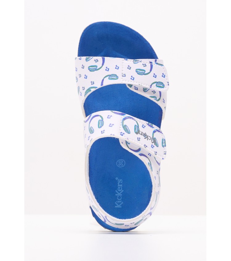 Kids Flip Flops & Sandals Summerkro.Print White ECOleather Kickers