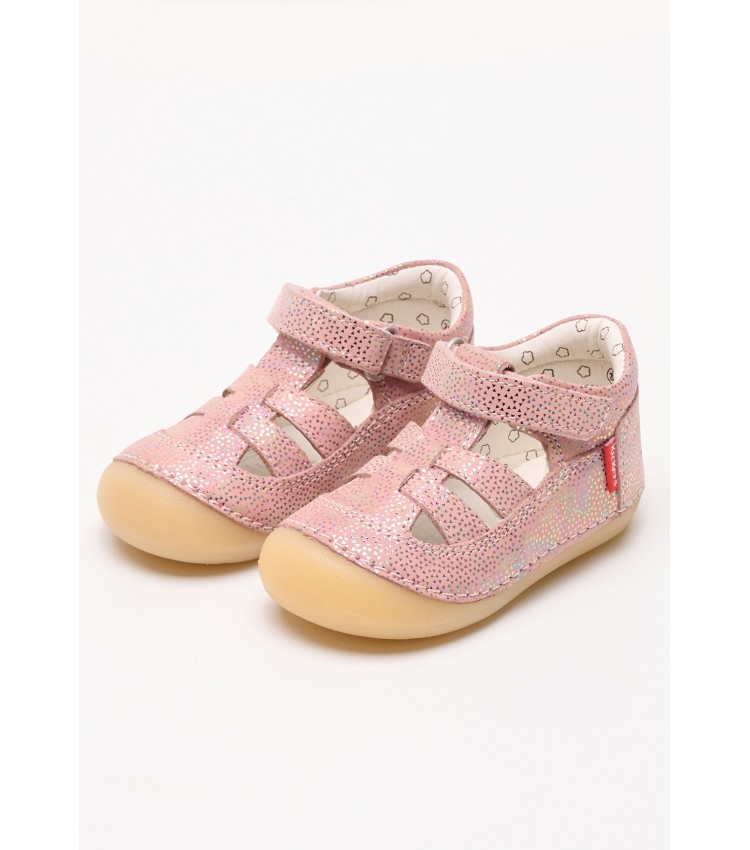 Kids Flip Flops & Sandals Sushy.Nb Pink Nubuck Leather Kickers