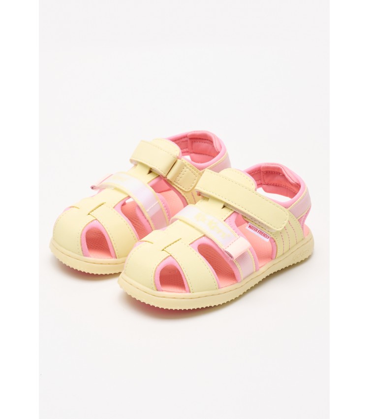 Kids Flip Flops & Sandals Kickbeachou Yellow ECOleather Kickers