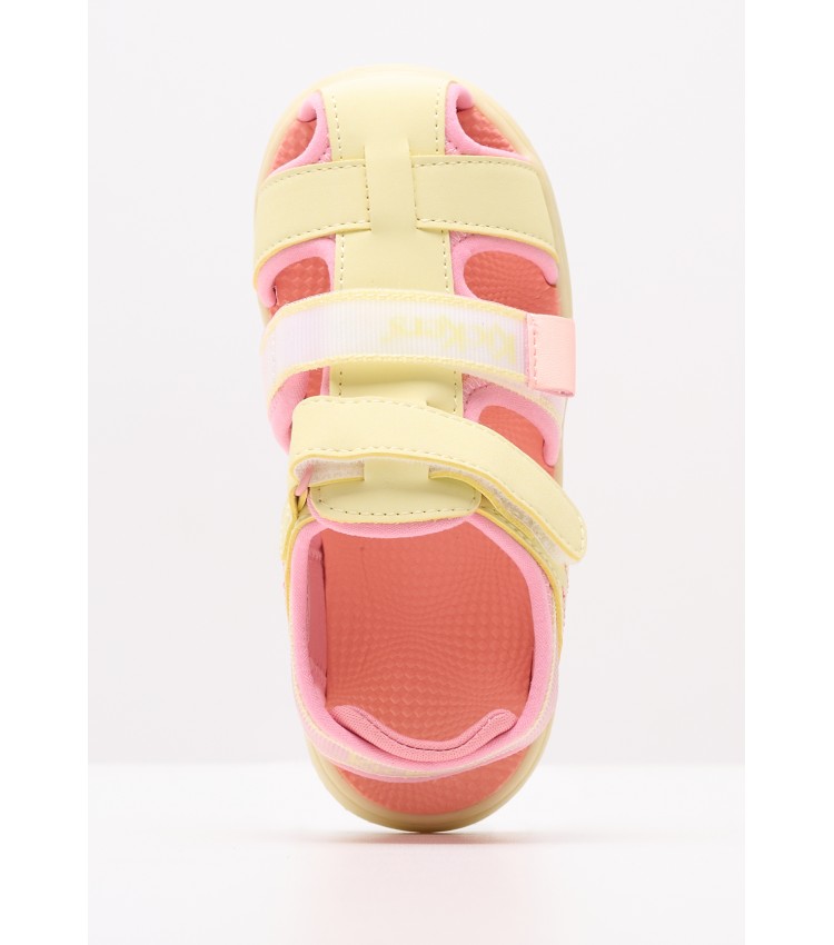 Kids Flip Flops & Sandals Kickbeachou Yellow ECOleather Kickers