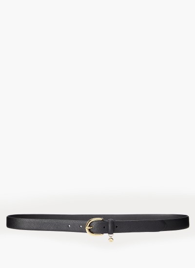 Women Belts Flora Black Leather Pepe Jeans