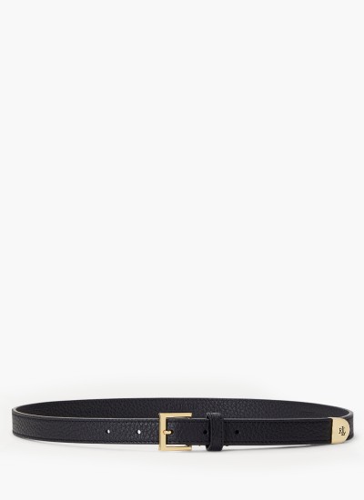 Women Belts Flora Black Leather Pepe Jeans