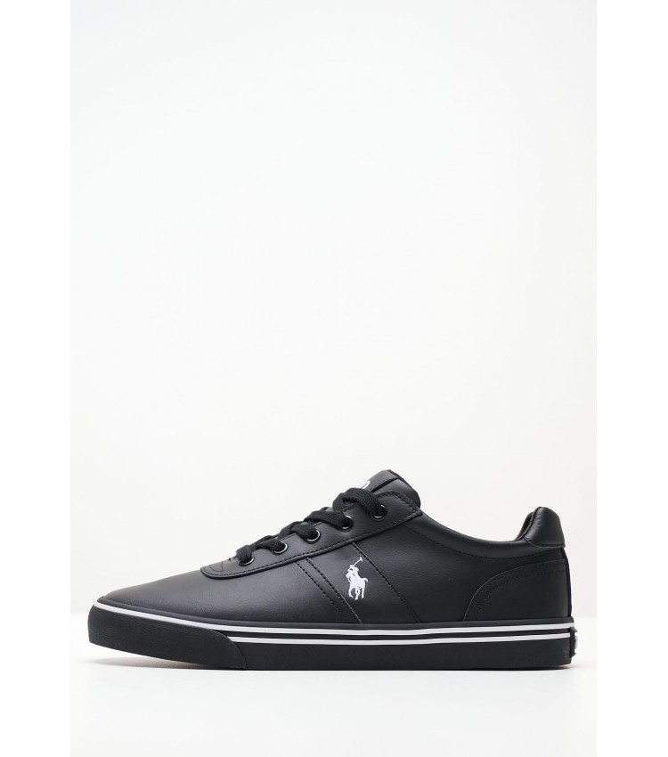 Men Casual Shoes Hanford.II Black Leather Ralph Lauren