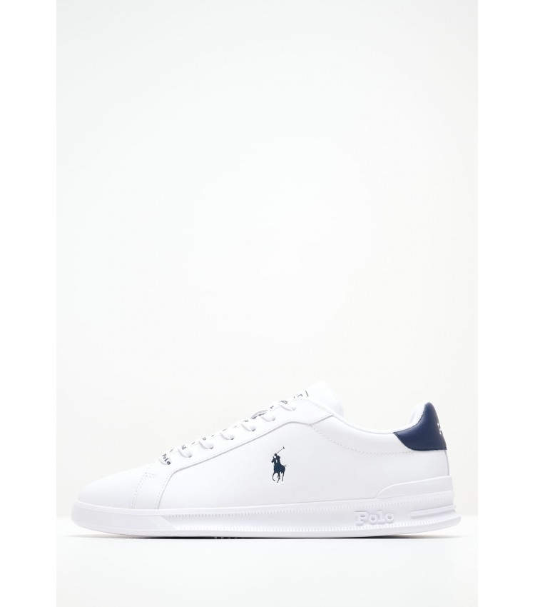 Men Casual Shoes Hrt.4003 White Leather Ralph Lauren