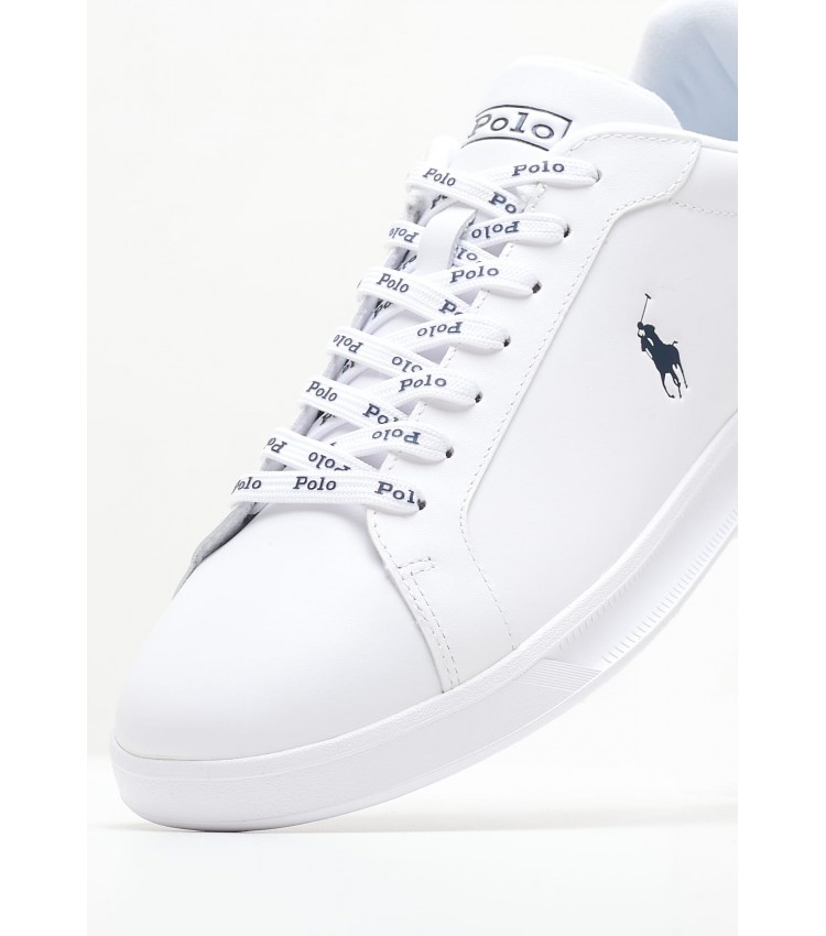 Men Casual Shoes Hrt.4003 White Leather Ralph Lauren