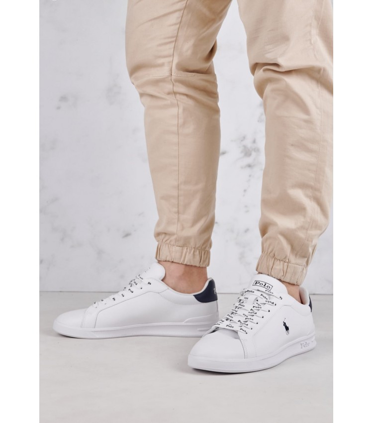 Men Casual Shoes Hrt.4003 White Leather Ralph Lauren