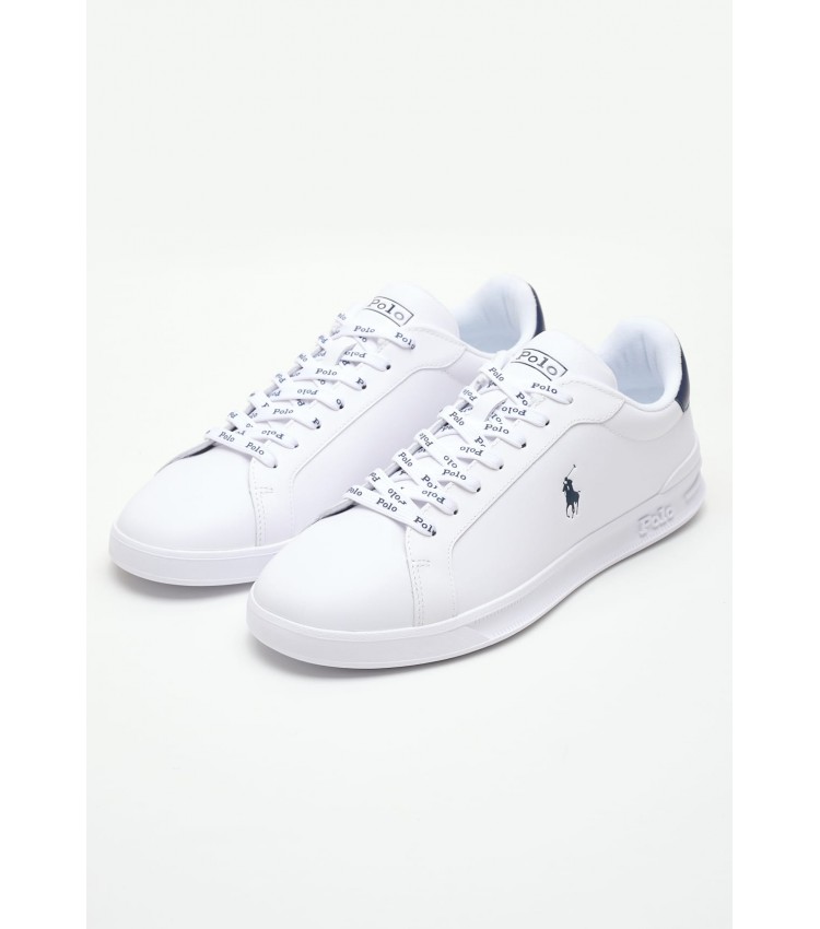 Men Casual Shoes Hrt.4003 White Leather Ralph Lauren