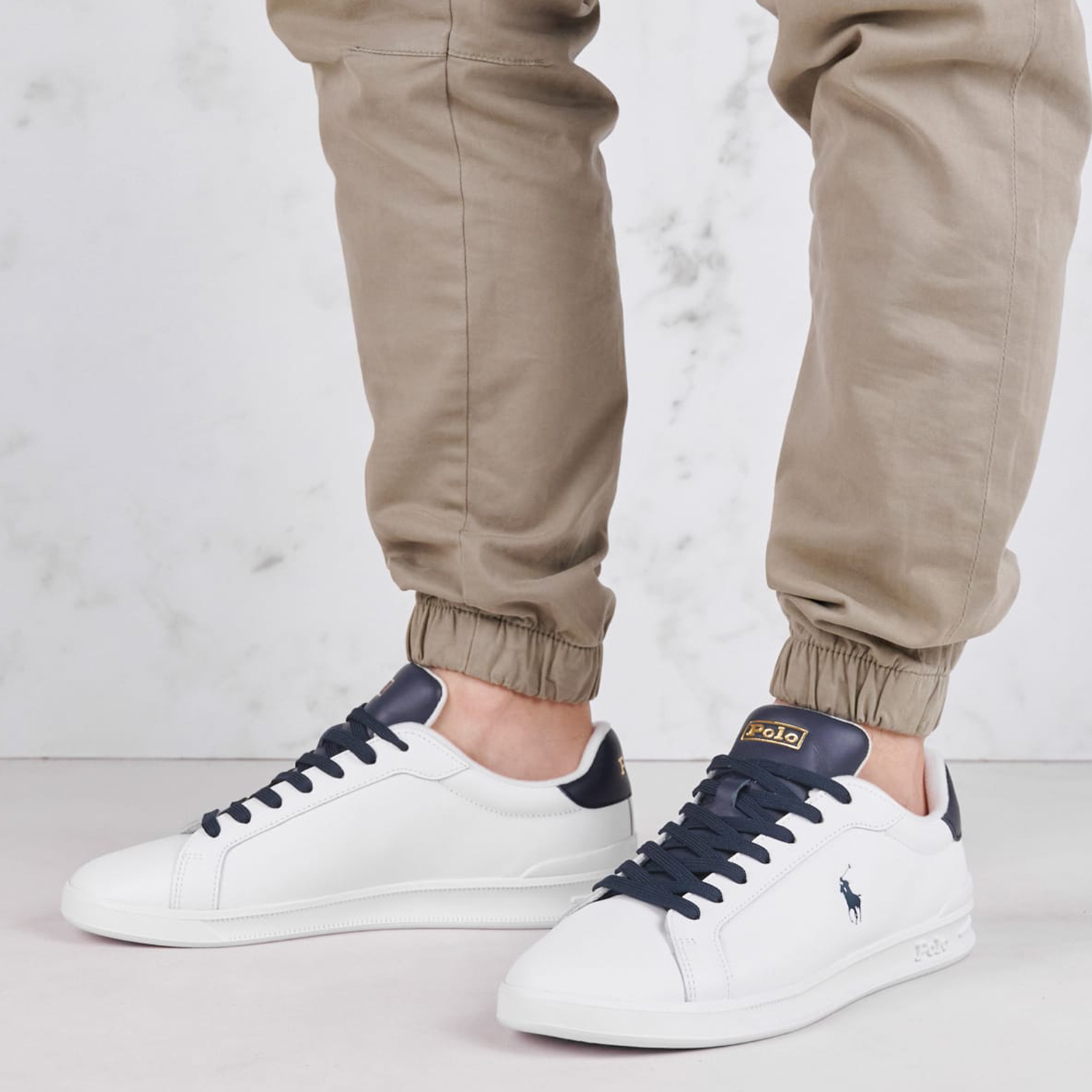 Men Casual Shoes Hrt.Sk White Leather Ralph Lauren