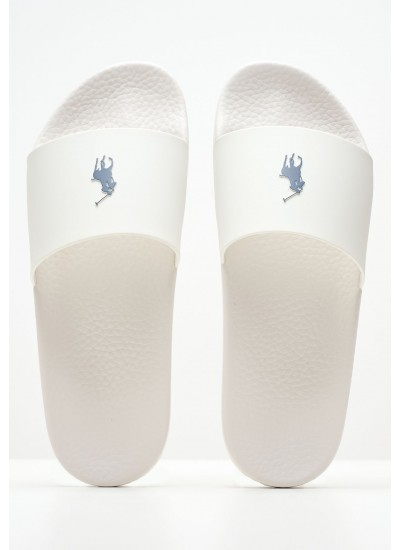 Men Flip Flops & Sandals P.Slide White Rubber Ralph Lauren