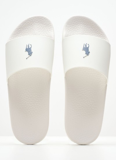 Men Flip Flops & Sandals P.Slide White Rubber Ralph Lauren