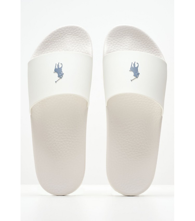 Men Flip Flops & Sandals P.Slide White Rubber Ralph Lauren