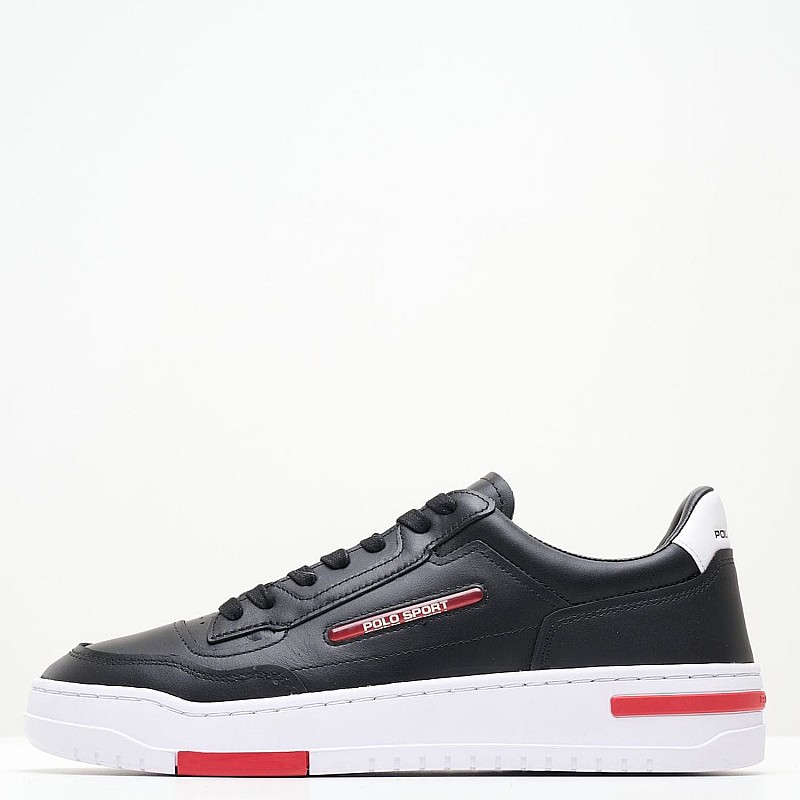 Ανδρικά Παπούτσια Casual Ps.Sneaker Μαύρο Δέρμα Ralph Lauren