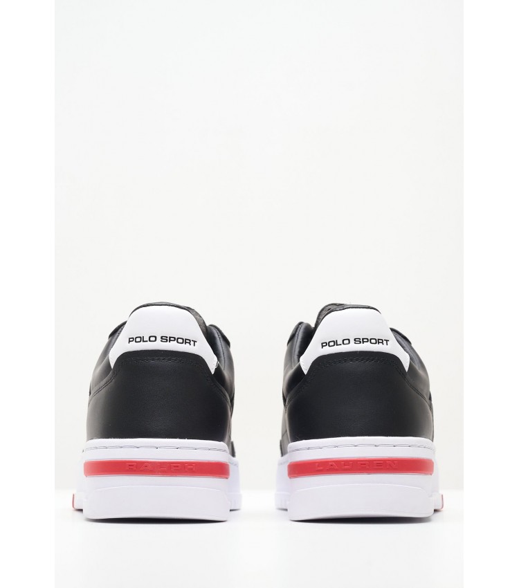 Men Casual Shoes Ps.Sneaker Black Leather Ralph Lauren