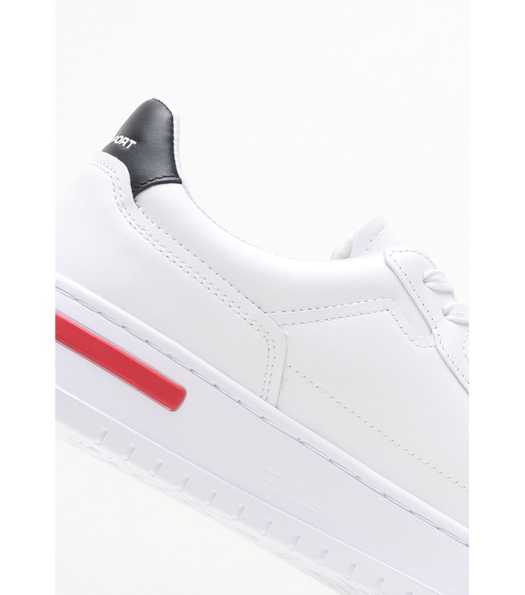 Men Casual Shoes Ps.Sneaker White Leather Ralph Lauren