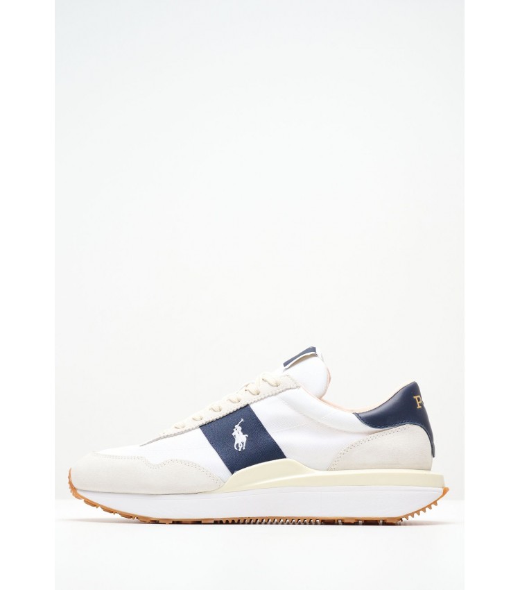 Ανδρικά Παπούτσια Casual Train89 Άσπρο Ύφασμα Ralph Lauren