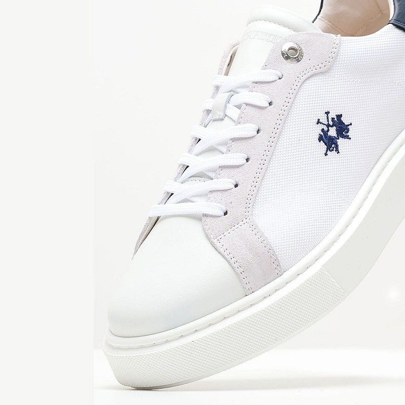 Men Casual Shoes 241002 White Leather La Martina