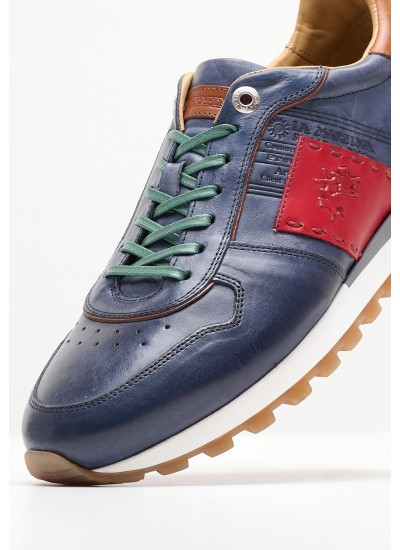 Men Casual Shoes 241070 Blue Leather La Martina