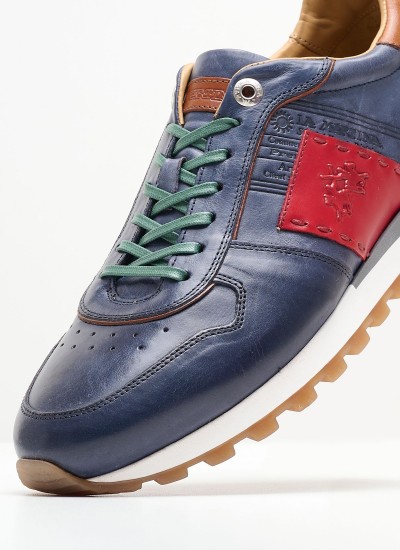 Men Casual Shoes 241070 Blue Leather La Martina