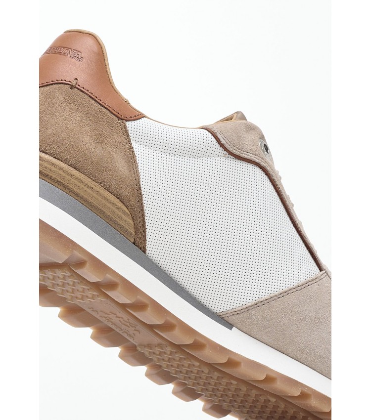 Men Casual Shoes 241071 Beige Leather La Martina