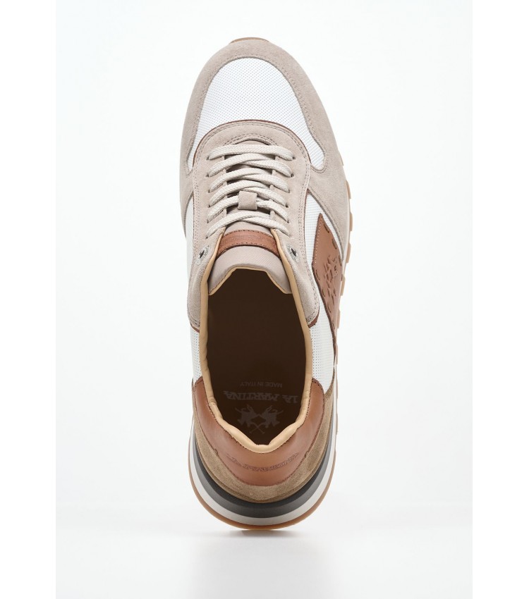 Men Casual Shoes 241071 Beige Leather La Martina