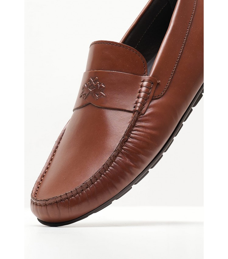 Men Moccasins 241090 Brown Leather La Martina