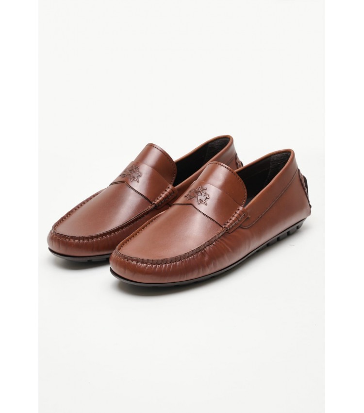 Men Moccasins 241090 Brown Leather La Martina