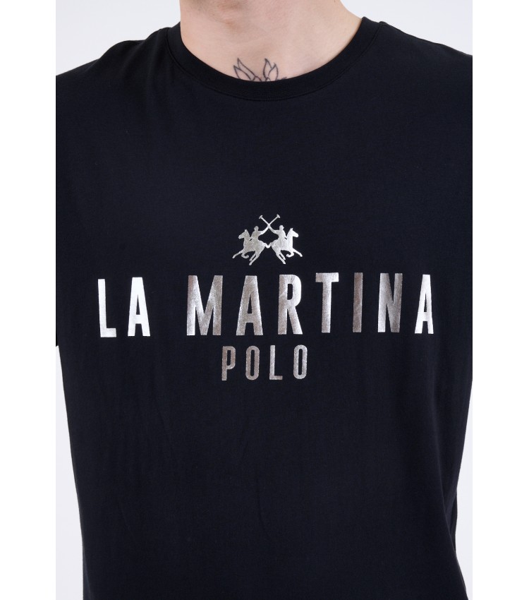 Men T-Shirts Glam.Jersey Black Cotton La Martina