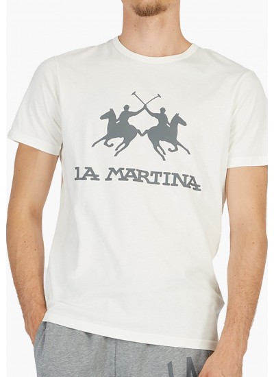 Men T-Shirts Jersey White Cotton La Martina