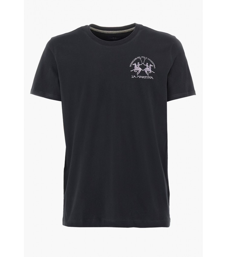 Men T-Shirts Tradicion.Jersey Black Cotton La Martina