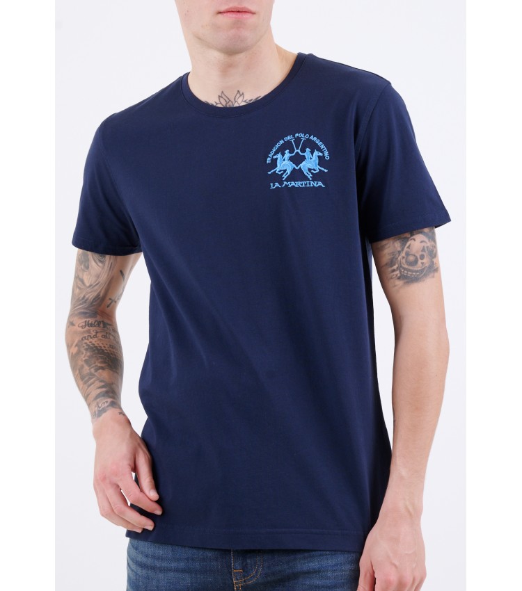Men T-Shirts Tradicion.Jersey DarkBlue Cotton La Martina