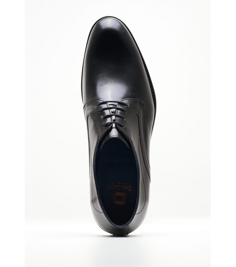 Men Shoes 1508 Black Leather Damiani