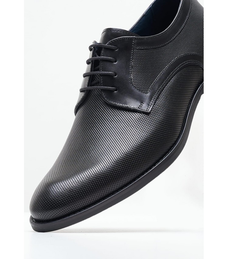 Men Shoes 1509 Black Leather Damiani