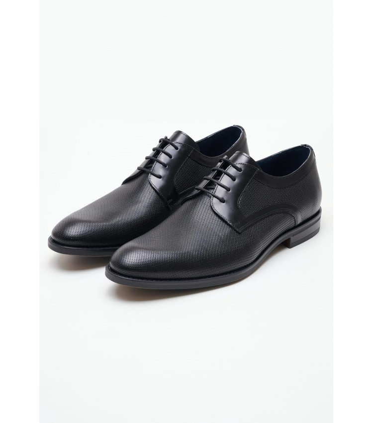 Men Shoes 1509 Black Leather Damiani