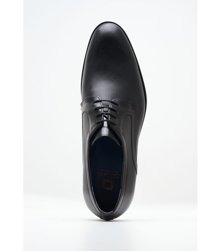 Men Shoes 1509 Black Leather Damiani