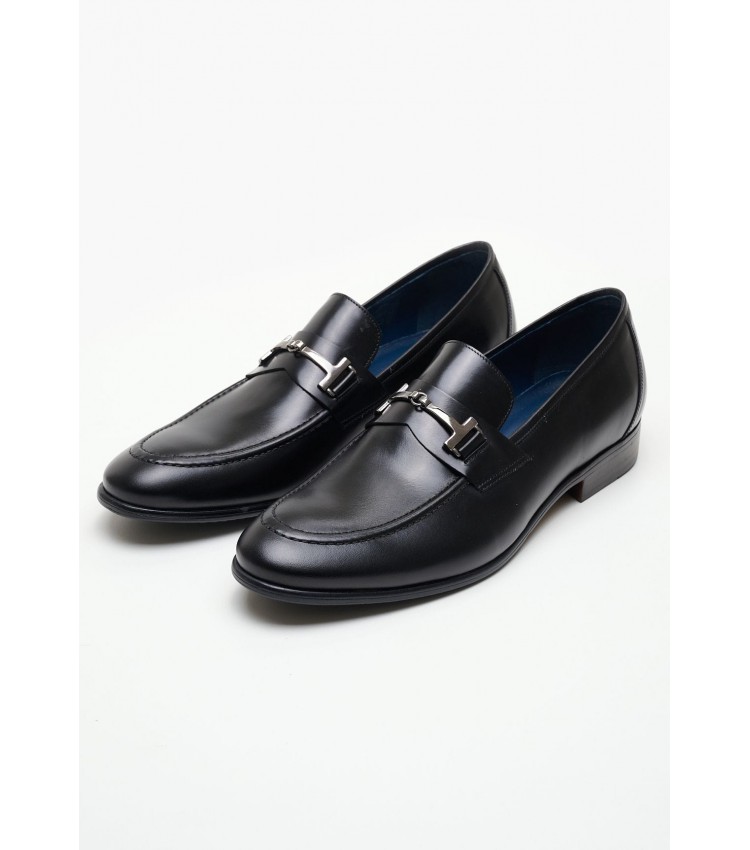 Men Moccasins 3106 Black Leather Damiani