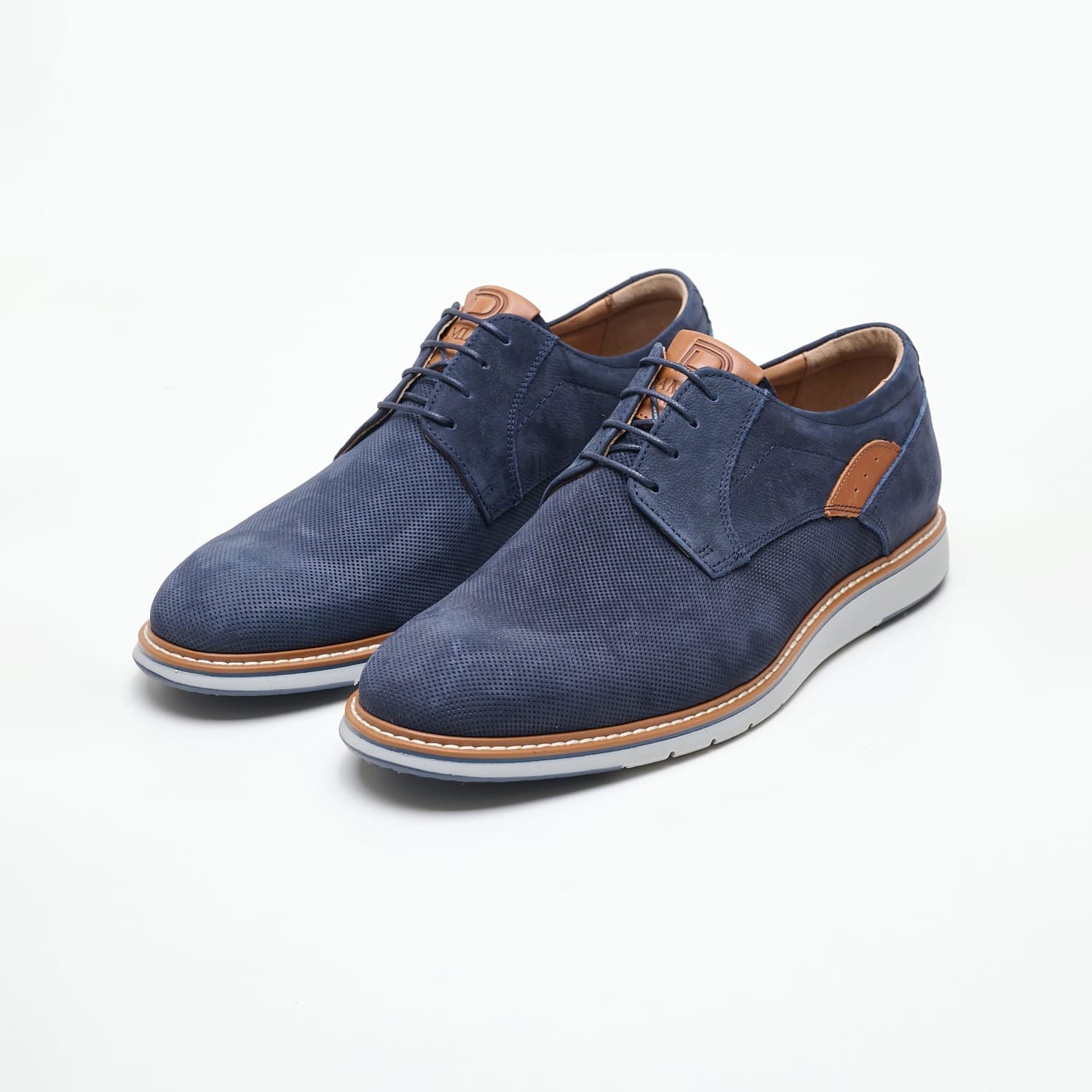 Men Shoes 6000 Blue Oily Leather Damiani Men Shoes 6000 Blue Oily Leather Damiani