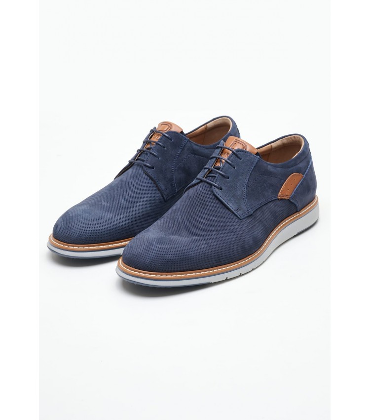 Men Shoes 6000 Blue Oily Leather Damiani