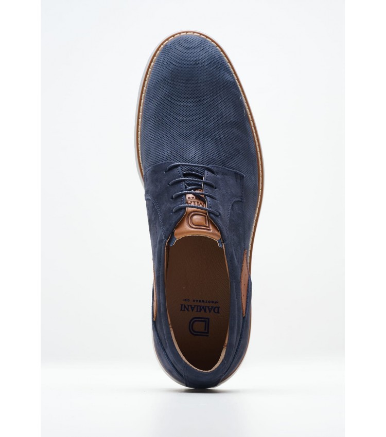 Men Shoes 6000 Blue Oily Leather Damiani