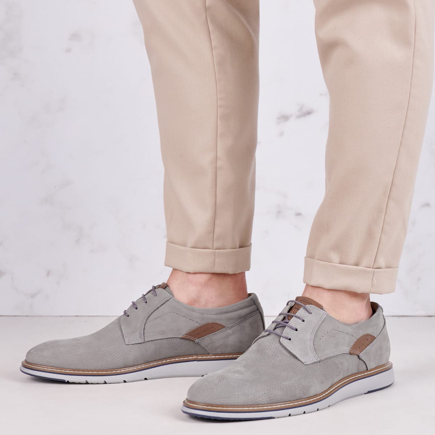 Men Shoes 6000 Grey Oily Leather Damiani