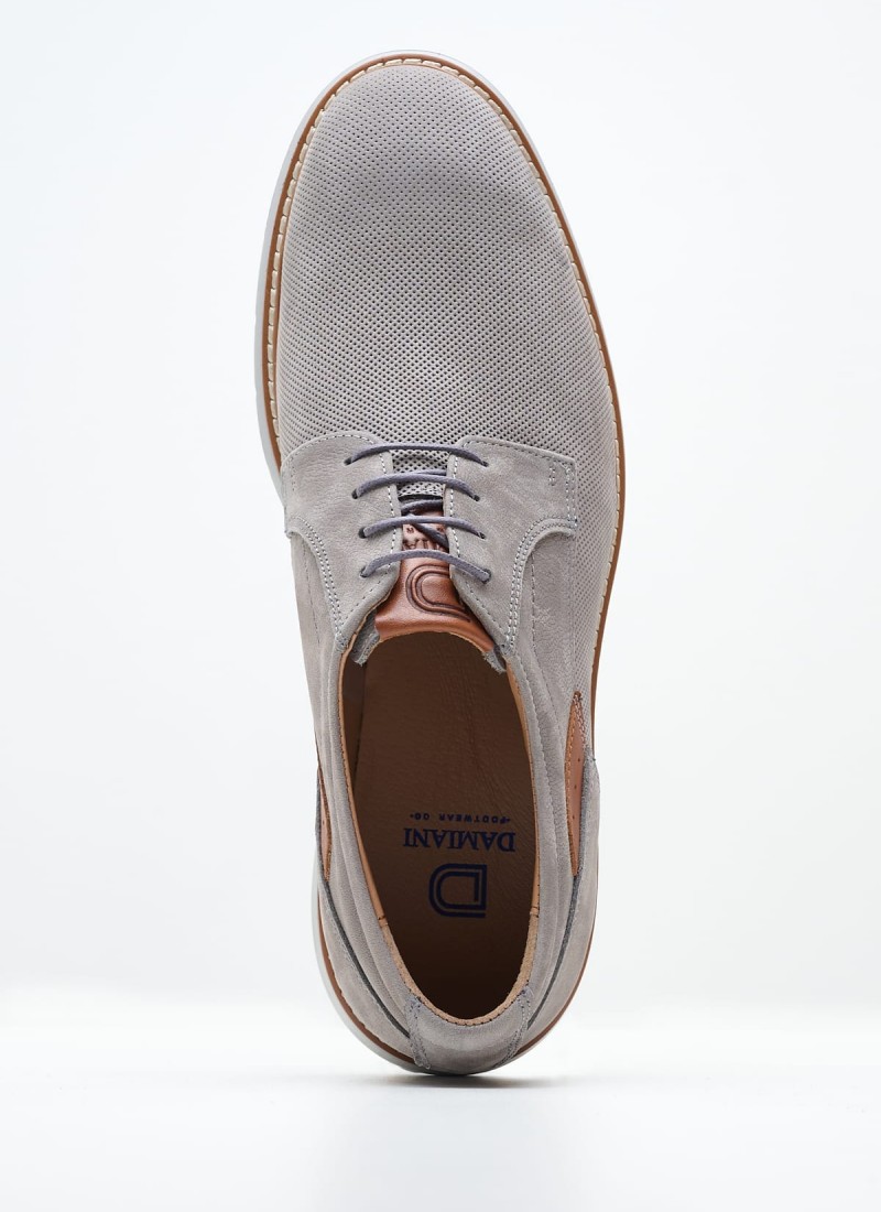 Men Shoes from the Damiani brand 6000 Grey Oily Leather mortoglou.gr eshop