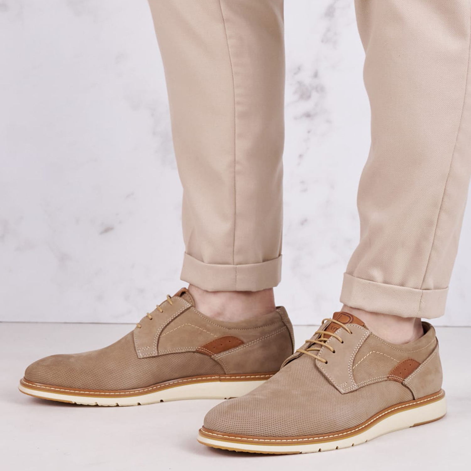 Men Shoes 6000 Taupe Oily Leather Damiani