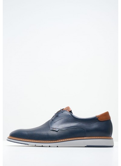 Men Shoes 6002 Blue Leather Damiani