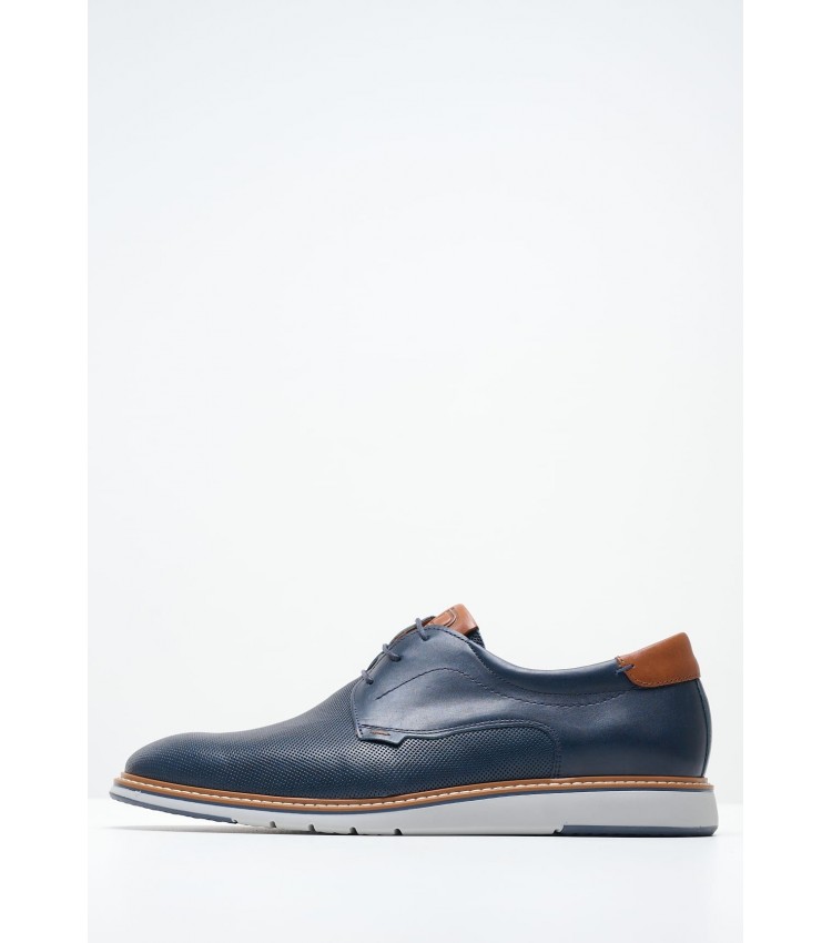 Men Shoes 6002 Blue Leather Damiani