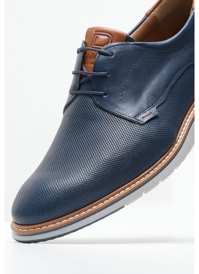 Men Shoes 6002 Blue Leather Damiani