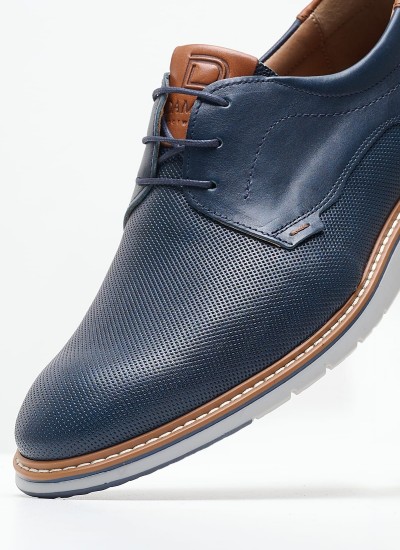 Men Shoes 6002 Blue Leather Damiani