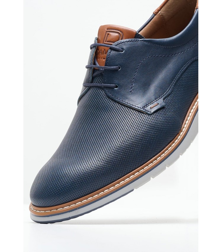 Men Shoes 6002 Blue Leather Damiani