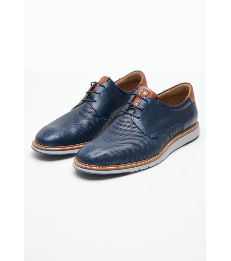 Men Shoes 6002 Blue Leather Damiani