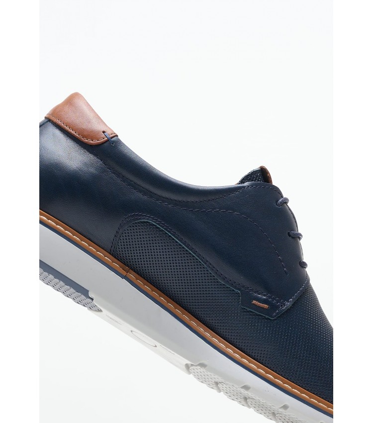 Men Shoes 6002 Blue Leather Damiani