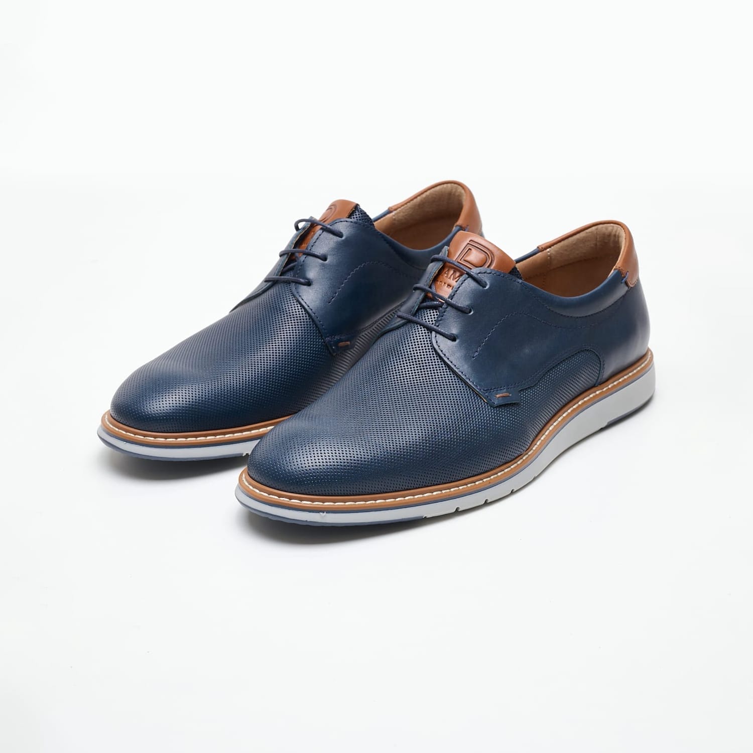 Men Shoes 6002 Blue Leather Damiani